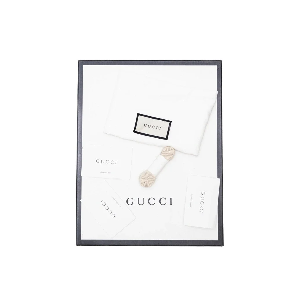 Gucci Rhyton Logo Leather Sneakers Ivoire Red Mens UK 6 US 7 EU 39